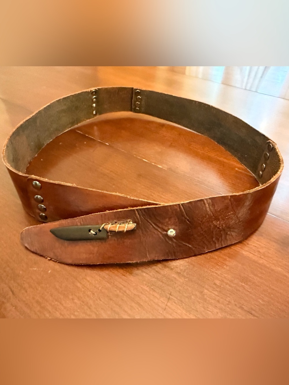 Vintage Brown Leather Belt